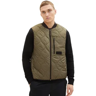 TOM TAILOR Denim Herren 1036188 Denim Quilted Steppweste mit Bomberkragen (1er Pack) - M