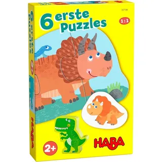 HABA 1307186001 Kinderpuzzle 6 erste Puzzles Dinos, deutsch