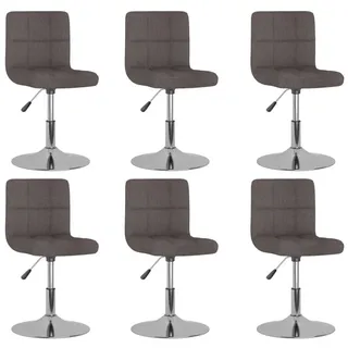 vidaXL Esszimmerstuhl Drehbar Taupe Polyester 6 Stk.