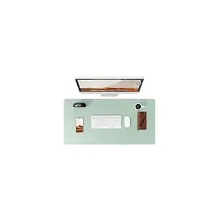 Schreibtischunterlage aus Leder | Computermatte for Schreibtisch| Großes Mauspad und Tastaturmatte | Schreibtischschutz for das Büro(Pale Green,90x43 cm)