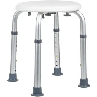 Hi Duschhocker höhenverstellbar 35-52,5cm silber/weiß
