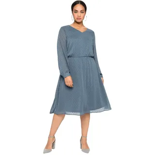Sheego Damen Große Größen Chiffonkleid mit 3D-Effekt, mit Unterkleid - 48