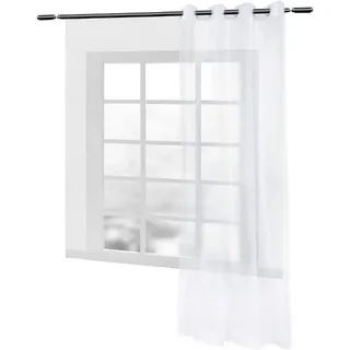Woltu Vorhänge Gardinen mit Ösen Transparente Stores Gardinen aus Voile Durchsichtige Ösenvorhänge Fensterschal für Wohnzimmer Schlafzimmer Kinderzimmer,
