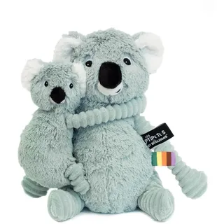 Les Deglingos – Trankilo Le Koala Mama/Baby – Plüschtier 2-in-1, weich, Geburt, Geburtstag, Weihnachten, 29 cm, Minze