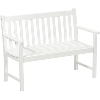 Dehner Gartenbank Mykonos, 2-Sitzer, ca. 120 x 89 x 61 cm, FSC®-es Akazienholz, weiß