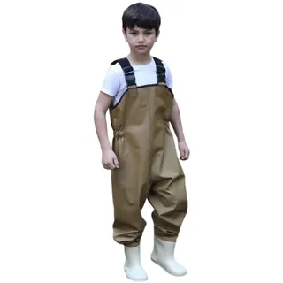 Serenitison Kinderwathose,Anglerhose Wasserdicht mit Stiefel,Wathose für Jungen Mädchen,Schmutzabweisend,Brust Wathose,Atmungsaktiv,für Kinders Freien Angeln,Waten,Jagen,Bauernhof Gartenreinigung