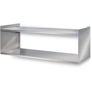 Wandregal aus Edelstahl BxTxH 1000x250x360 mm, 2 Böden, Silber