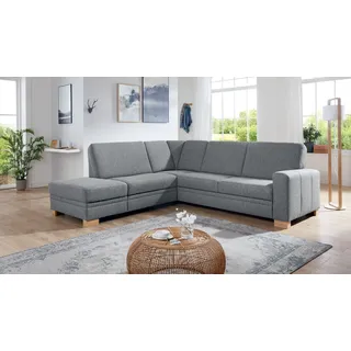 Ecksofa Wohnlandschaft Eckcouch Polsterecke Cleveland Stoff steel grau Federkern