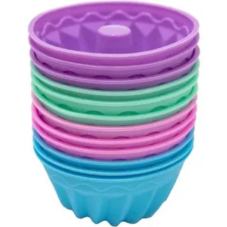 Gugelhupfform Silikon Mini 12er Muffinförmchen 8cm Pink-12set-l