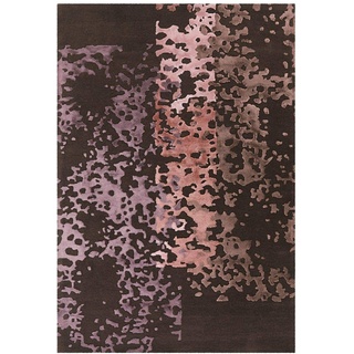 One Couture Handwebteppich Kreativ Design Dunkelgrau Muster Altrosa 120x180 cm Wohnzimmerteppich Esszimmerteppich Flur-Läufer Teppich