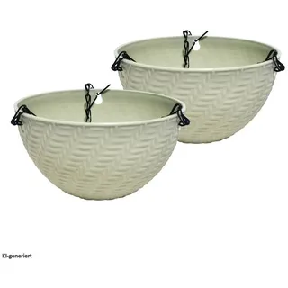 HTI-Living Blumenampel Blumenampel Nessa Pastell 2er-Set (Set, 2 St., 1 Blumenampel), Blumentopf hängend Kunststoff grün