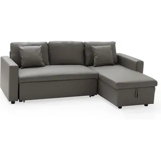 Ecksofa, umwandelbar, Kunstleder clark, 3-Sitzer, taupefarben