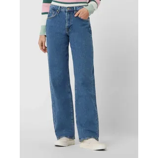 Wide Leg Jeans mit Stretch-Anteil Modell 'Tess', Blau, 27