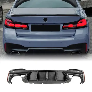 Heckschürzen-Diffusor-Lippe M5-Stil für BMW 5er G30 G31 M Sport 2018-2023 Schwarz/Carbon-Optik