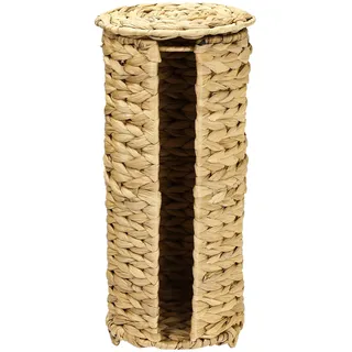 HMF 37255, Toilettenpapier Aufbewahrung geflochten Wasserhyazinthe, Klopapierhalter stehend, 3 WC Rollen, | 35,5 x 17 cm