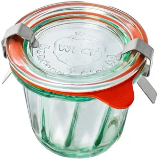 Weck Bäckerei-Glas 80 ml 12 Stück | Glas mit Deckel, Dichtung und 2 Verschlüssen | Zum Einmachen von Konserven, Säften, luftdichter Aufbewahrung von trockenen Zutaten