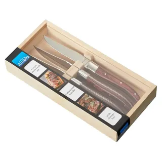 Amefa Steakmesser Royal Steak 4-teilig Pakka Wood Edelstahl - Braun