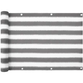 casa pura Balkonverkleidung 90 x 500 cm Grau-weiß Polyethylen