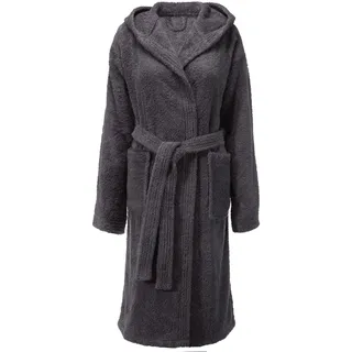 CelinaTex XS-XL Bademantel Kapuze Uni zweifarbig lang aufgesetzte Taschen Damen warm Frottee reine Baumwolle OEKO-TEX Fehmarn - L