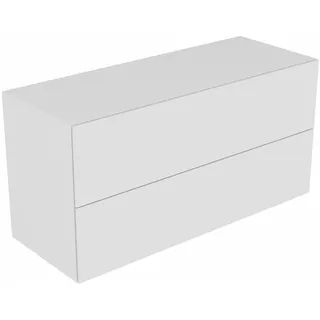 Keuco EDITION 11 Sideboard, 2 Frontauszüge, 1400x700x535mm, 31327300000, Korpus/Front: Weiß Lack Seidenmatt / Weiß Glas