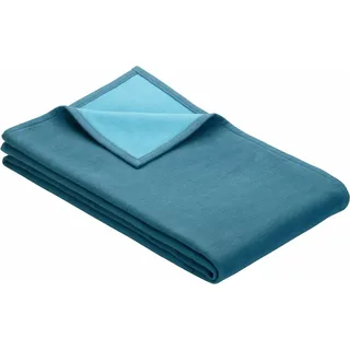 Wohndecke IBENA "Cotton Pur" Wohndecken Gr. B/L: 140 cm x 200 cm, blau (petrol, türkis) Baumwolldecken in trendigen Farben