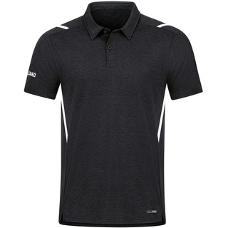 JAKO Herren Poloshirt Challenge, Kurzarm, schwarz meliert/weiß, XL