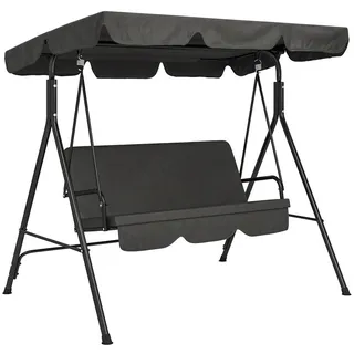 Outsunny Hollywoodschaukel Schwarz 3-Sitzer
