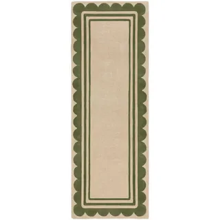 KADIMA DESIGN Kadima Wollteppich 80 x 230 cm Grün-Beige