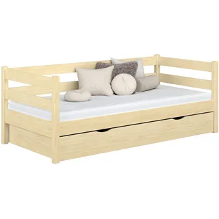 N-Wood Tagesbett, Braun, Holz, Echtholz,Kiefer, 1 Schubladen, 120x200 cm, FSC 100%, EN 71, Handmade in Europe, Handmade Quality, Hergestellt in Europa, Real Wood, Kinder- & Jugendzimmer, Jugendmöbel, Jugendbetten