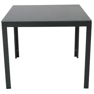 Sunfun Maja Gartentisch  (L x B x H: 90 x 90 x 74 cm, Aluminium, Glas, Rechteckig, Night-Grey)