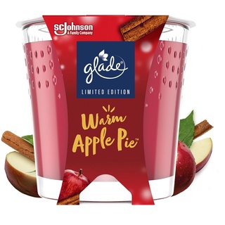 Glade (Brise) Duft-Kerze im Glas, Warm Apple Pie, mit ätherischen Ölen angereichert, 6er Pack (6x129 g)