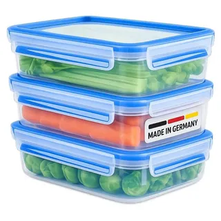 Emsa Frischhaltedose rechteckig blau 22,5 x 5,8 x 16,3 cm 1,2 l 3-teiliges Set