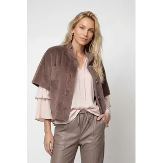 Monari Jacke aus Kunstfell mit Kapuze Braun 40