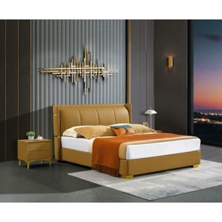 JVmoebel Lederbett, Schlafzimmer Doppelbett Betten Big Design Luxus Doppel 180x200 braun