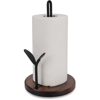 Küchenrollenhalter, küchenpapierhalter, küchenrollenhalter stehend, zewa Halter, Holz küchenrollenhalter, (für 9 Zoll (ca. 23 cm) Papierhandtücher, schwarz)
