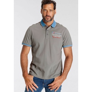 Man's World Poloshirt mit kleinem Brustprint grau 4XL (68/70)