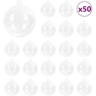 vidaXL Weihnachtskugel-Set 50 pcs Transparent Ø 5 cm Kunststoff