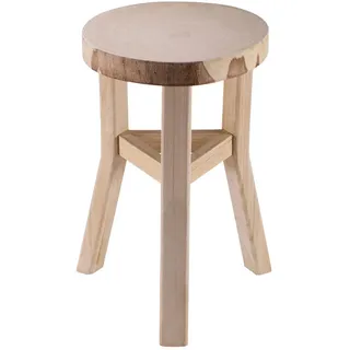 CARO-Möbel Sitzhocker ZAHORA Holz 28 x 40 x 28 cm Beige