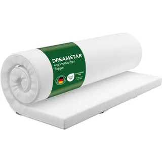DREAMSTAR Easy Dream Matratzen Topper 100 x 200 cm H5 | Matratzentopper mit Kaltschaumkern| Matratzenauflage Härtegrad 5 | Öko-TEX® | 5 cm hoch