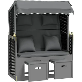 Maison Exclusive - Strandkorb Mit Kissen Poly Rattan Massivholz A