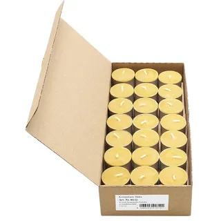 100% Bienenwachs Teelichter 40/18 mm in Alu-Hülle, KERZENFARM HAHN, Brenndauer 3,5h, 42 St.