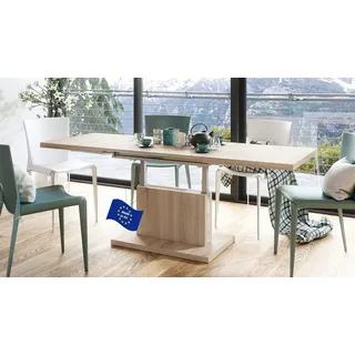 Mazzoni Aston Couchtisch ausziehbar höhenverstellbar 120/200cm in Sonoma Eiche modern vielseitig Wohnzimmertisch Esstisch Beistelltisch Sofatisch platzsparend hochwertig Wohnzimmer