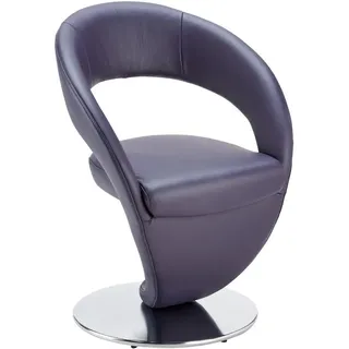 Moderano Stuhl, Edelstahl, Brombeere, Leder, Echtleder, Longlife-Leder, Dickleder, Drehteller, 62x86x61 cm, Goldenes M, Lederauswahl, Stoffauswahl, Sitzfläche 360° drehbar, Esszimmer, Stühle, Esszimmerstühle, Lederstühle