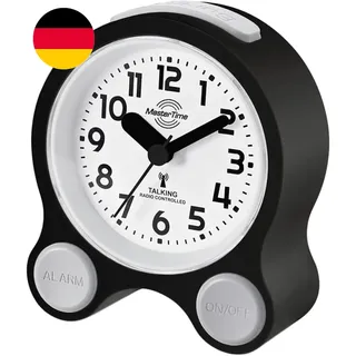 Master Time Sprechender Funk Wecker DCF77 Mit Alarm, Touch Led-Hintergrundbeleuc
