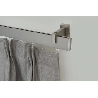 GARESA Innenlaufschiene FLAT, 1-läufig, Wunschmaßlänge, verschraubt, Aluminium, Rechteckprofil, Wandmontage, perfekter Lauf, modern, verlängerbar silberfarben 350 cm