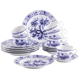 KAHLA Kaffeeservice 18 tlg. Zwiebelmuster (18-tlg), 6 Personen, Porzellan, Made in Germany blau