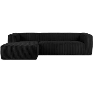 Konsimo Eckcouch Stoff 2-Sitzer Schwarz