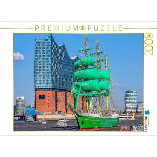 CALVENDO Puzzle CALVENDO Puzzle Hamburg Alexander von Humboldt II vor der neuen Elbphi, 2000 Puzzleteile 2000 Teile
