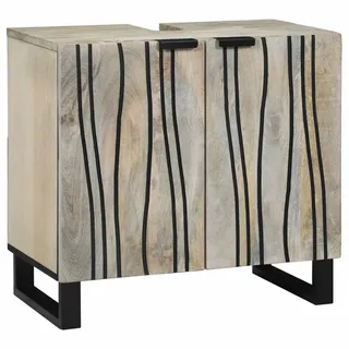 vidaXL Waschbeckenschrank mit Regal Weiß 62 x 33 x 58 cm Holzwerkstoff