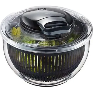 GEFU Salatschleuder PULLIT - 24 cm Schleuder mit Seilzug & Stopp-Button | 4,5 Liter Fassungsvermögen, rutschfester Silikonboden, Highspeed Trocknen, spülmaschinengeeignet, robuster Kunststoff